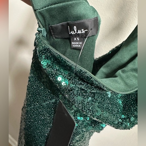 NEW Lulus Hilaria Emerald Green Sequin Bodycon Mini Dress Women’s XS Glitz Glam - Picture 11 of 13
